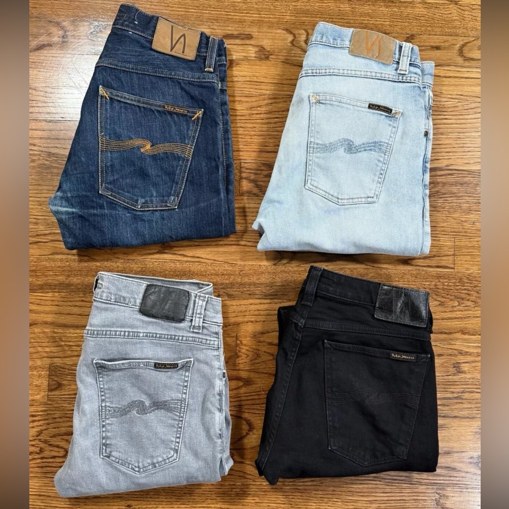 Nudie Jeans Men's Jeans - Blue, Light Blue, Gray, Black